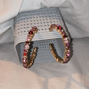 Pink and Gold Intricate Earrings with Artisanal Design